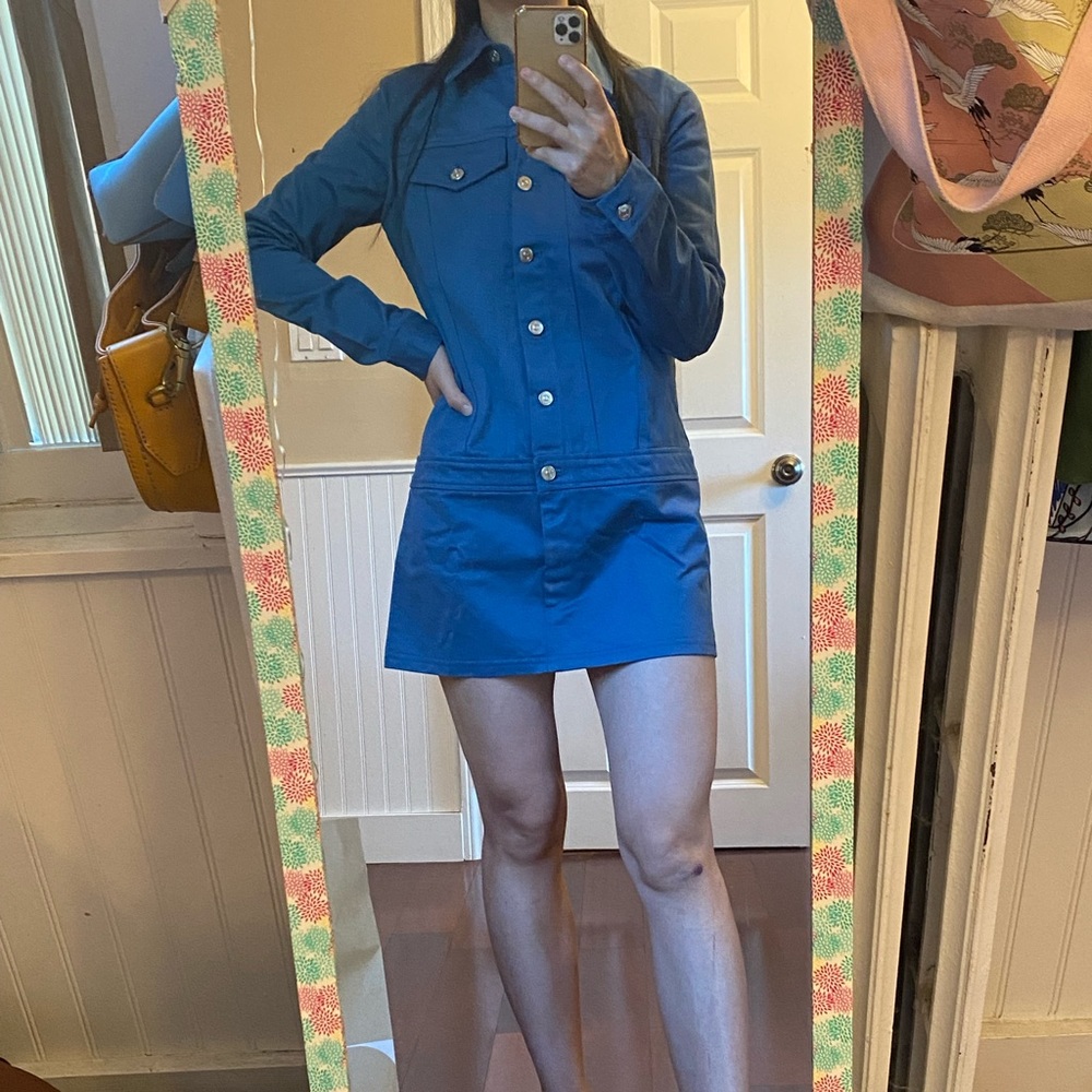 Zara XS denim long sleeve dress